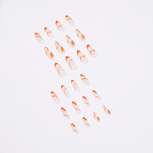 Almond French Glossy Medium Press on Nails