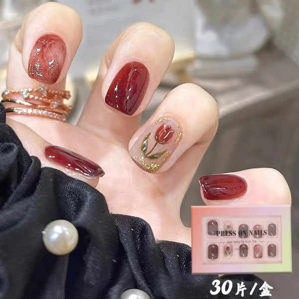 12 Sizes-24 Pcs Press On Nails S002