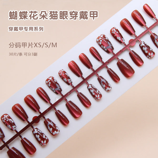 12 Sizes-24 Pcs Press On Nails T023