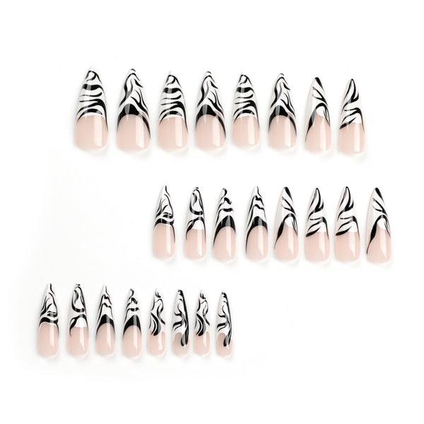 12 Sizes-24 Pcs Press On Nails JP2820
