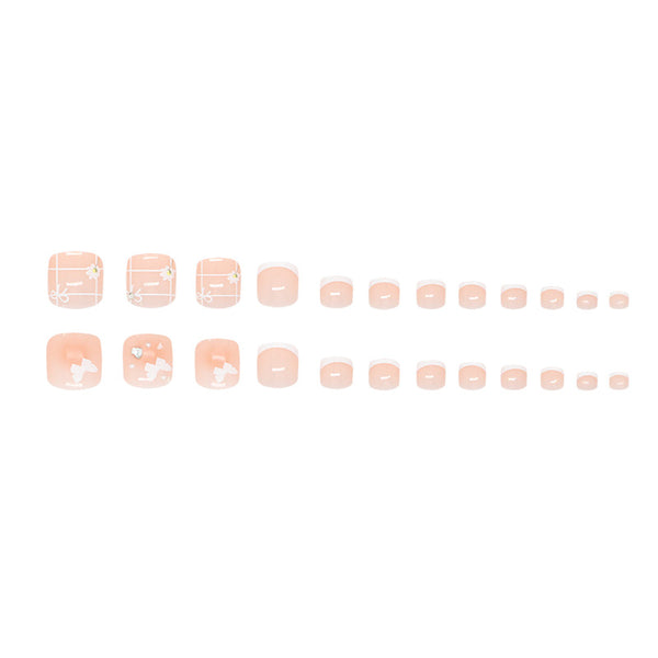 12 Sizes-24 Pcs Press On Nails F173