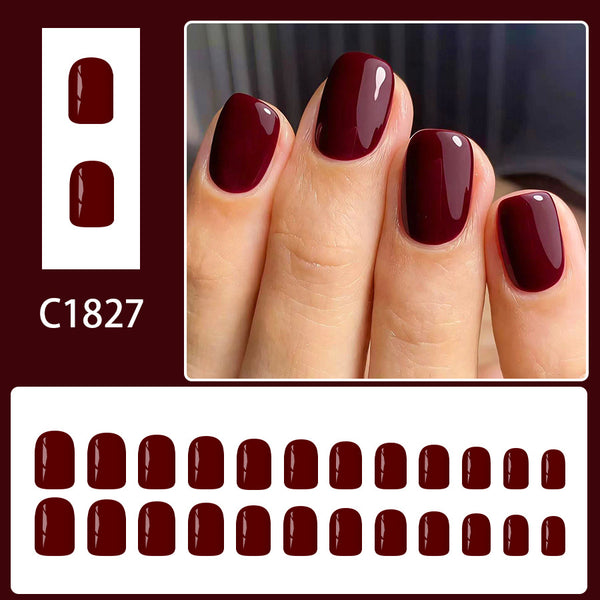 12 Sizes-24 Pcs Press On Nails C1827