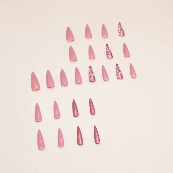 12 Sizes-24 Pcs Press On Nails W1488