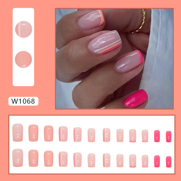 12 Sizes-24 Pcs Press On Nails W1068