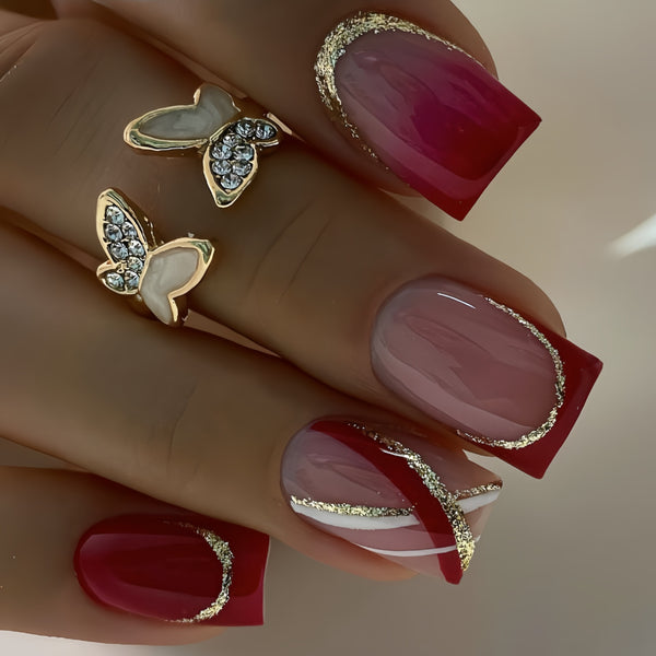 12 Sizes-24 Pcs Press On Nails Y030