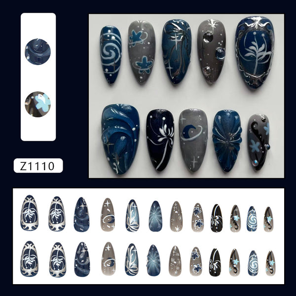 12 Sizes-24 Pcs Press On Nails Z1110