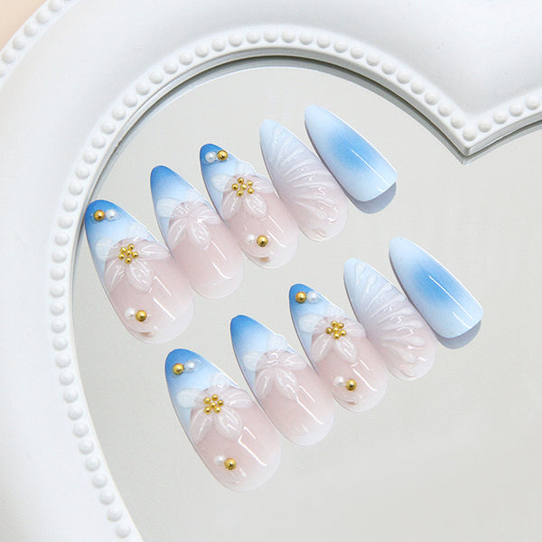 12 Sizes-24 Pcs Press On Nails Z1100