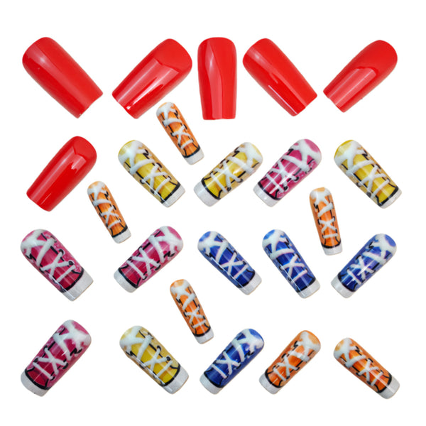 12 Sizes-24 Pcs Press On Nails Y1588