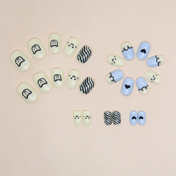 12 Sizes-24 Pcs Press On Nails K010