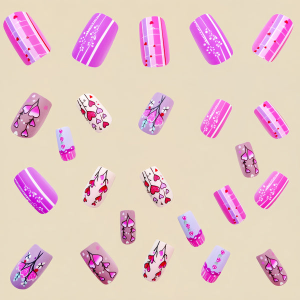 12 Sizes-24 Pcs Press On Nails Y502-1