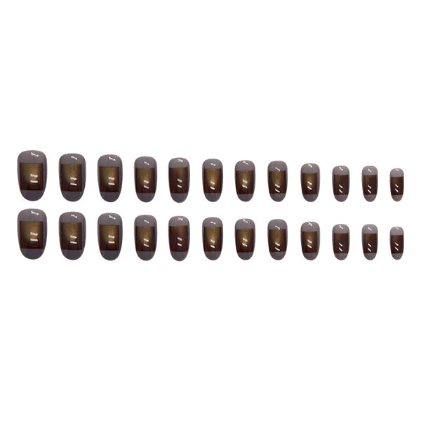 12 Sizes-24 Pcs Press On Nails W1398