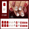 12 Sizes-24 Pcs Press On Nails C1281