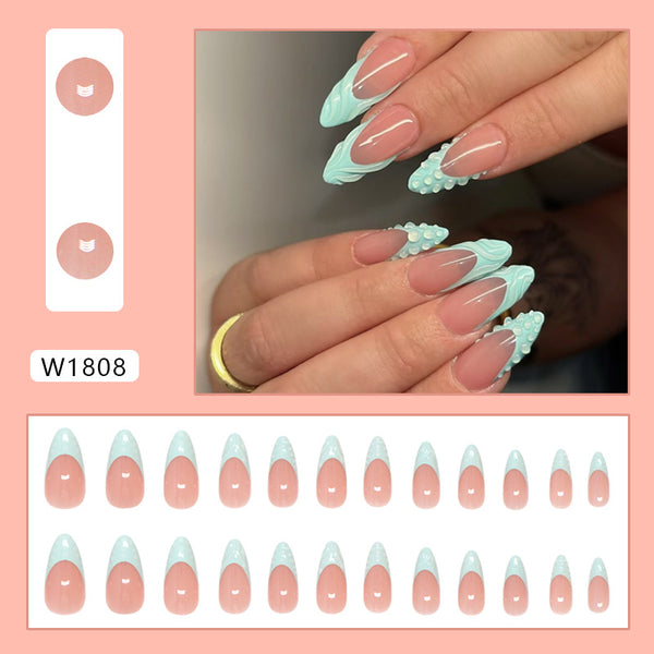 12 Sizes-24 Pcs Press On Nails W1808