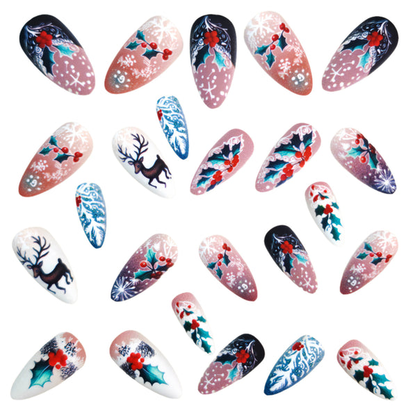 12 Sizes-24 Pcs Press On Nails Y1322