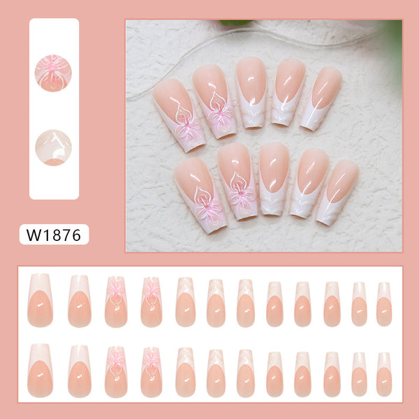 12 Sizes-24 Pcs Press On Nails W1876