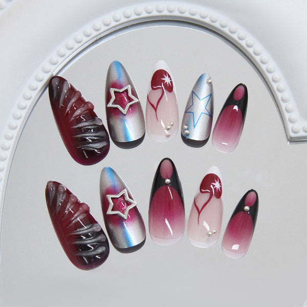 12 Sizes-24 Pcs Press On Nails Z1108