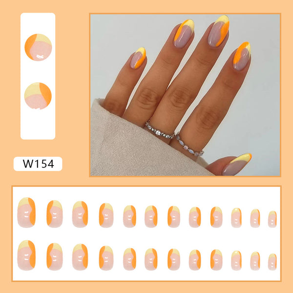 12 Sizes-24 Pcs Press On Nails W154