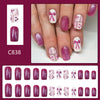12 Sizes-24 Pcs Press On Nails C838