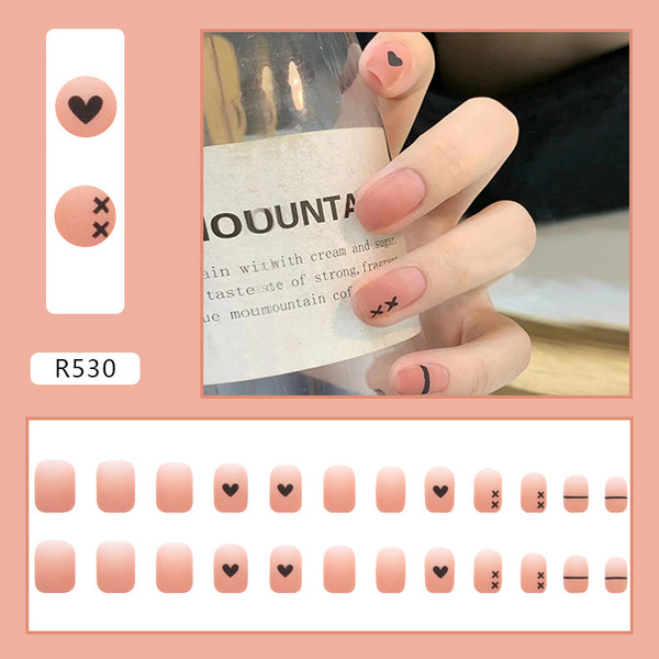 12 Sizes-24 Pcs Press On Nails R530