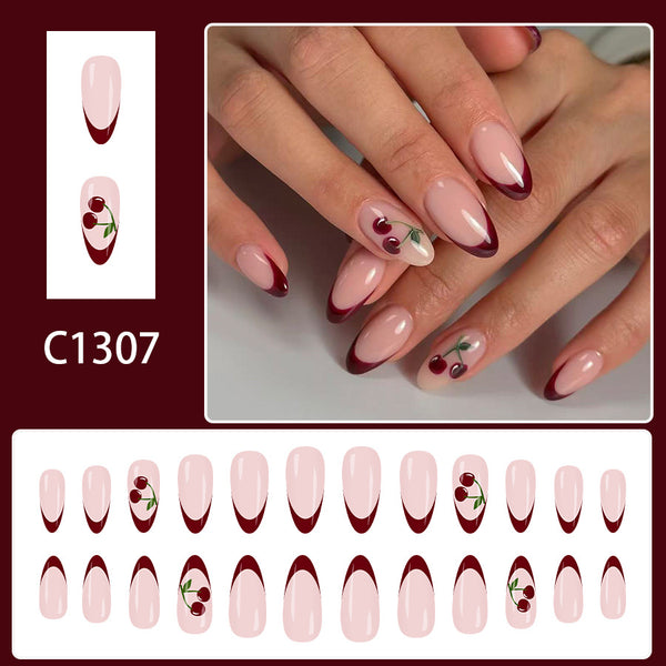 12 Sizes-24 Pcs Press On Nails C1307