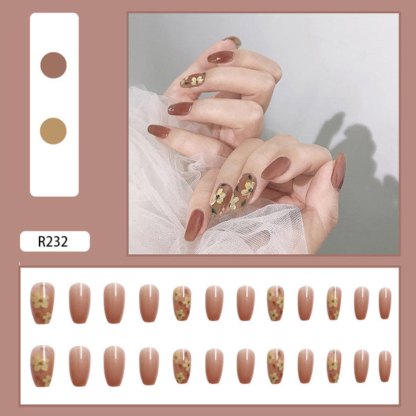 12 Sizes-24 Pcs Press On Nails R201