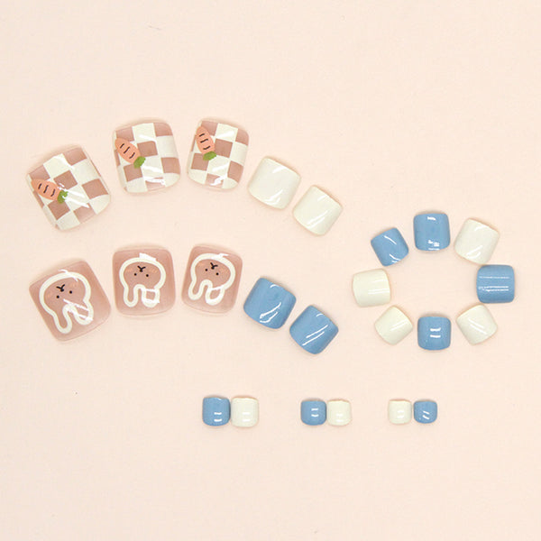 12 Sizes-24 Pcs Press On Nails F078