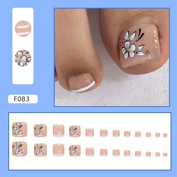 12 Sizes-24 Pcs Press On Nails F082