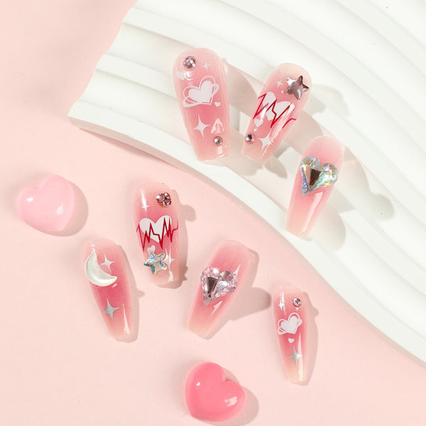 12 Sizes-24 Pcs Press On Nails JP2254
