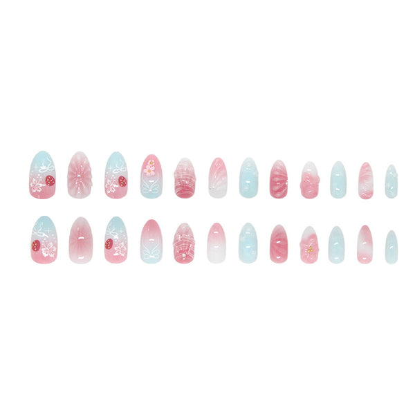 12 Sizes-24 Pcs Press On Nails Z1131