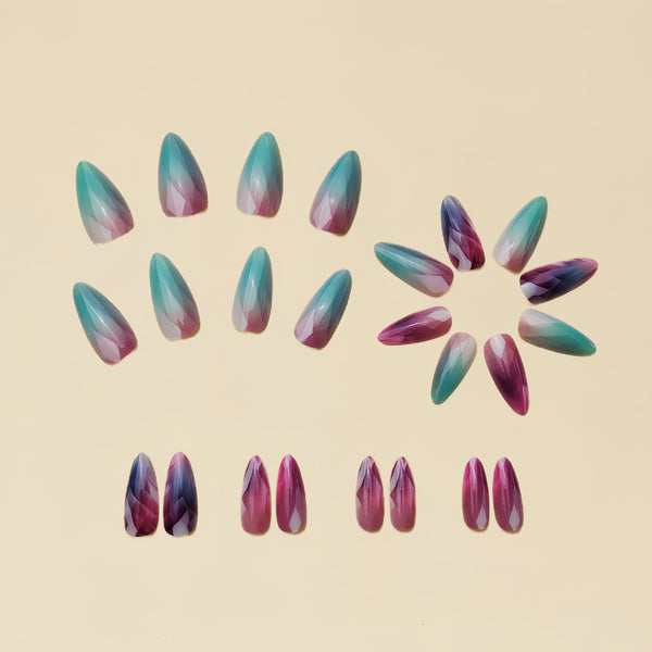 12 Sizes-24 Pcs Press On Nails Y136