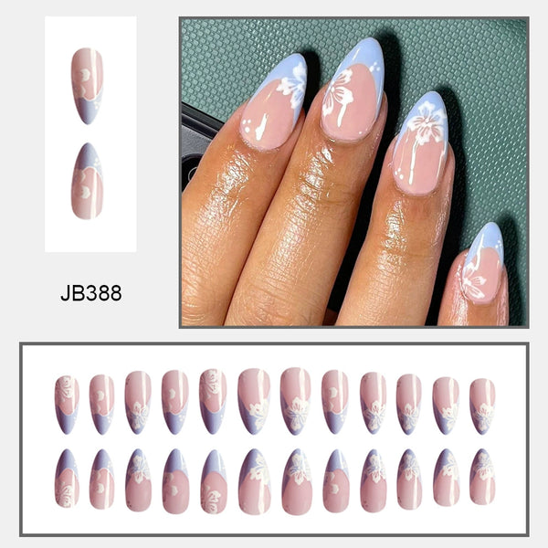 12 Sizes-24 PcsPress On Nails JB388