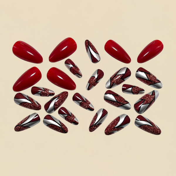 12 Sizes-24 Pcs Press On Nails Y1530