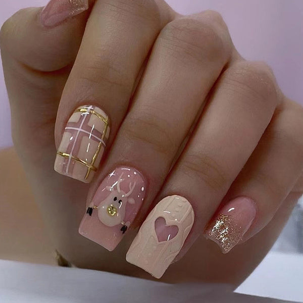 12 Sizes-24 Pcs Press On Nails W1333