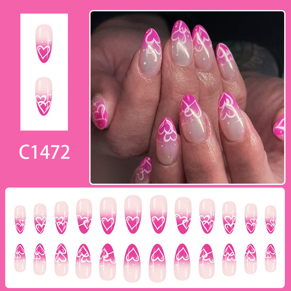 12 Sizes-24 Pcs Press On Nails C1472