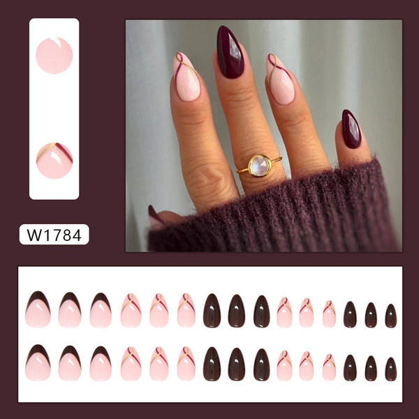 12 Sizes-24 Pcs Press On Nails W1784