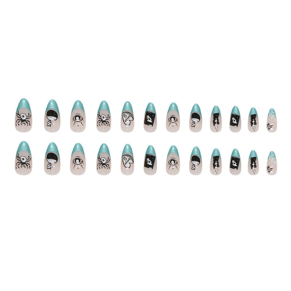 12 Sizes-24 Pcs Press On Nails W1298