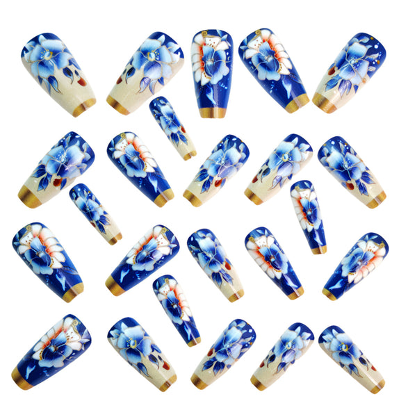 12 Sizes-24 Pcs Press On Nails Y1264