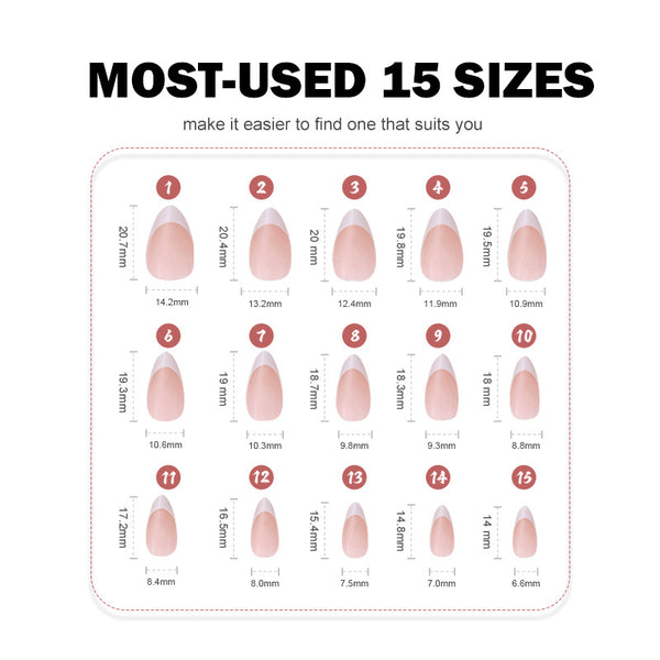 12 Sizes-24 Pcs Press On Nails FS003