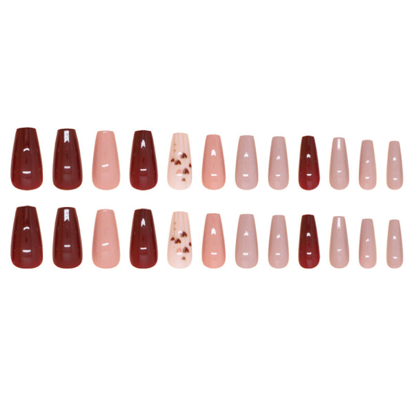12 Sizes-24 Pcs Press On Nails W1702