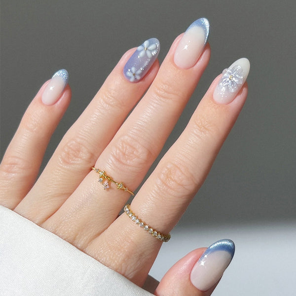 12 Sizes-24 Pcs Press On Nails BZ1417