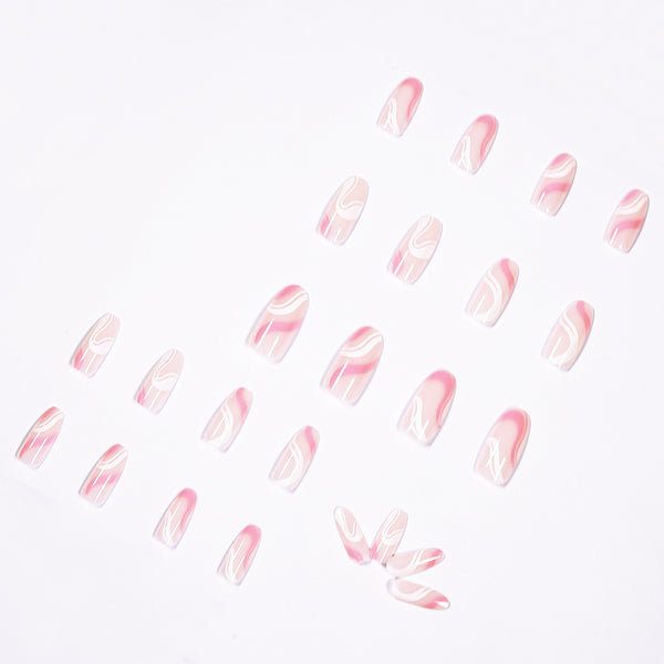 12 Sizes-24 Pcs Press On Nails JP1077