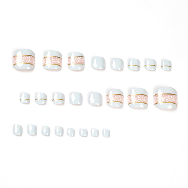 12 Sizes-24 Pcs Press On Nails JP1645