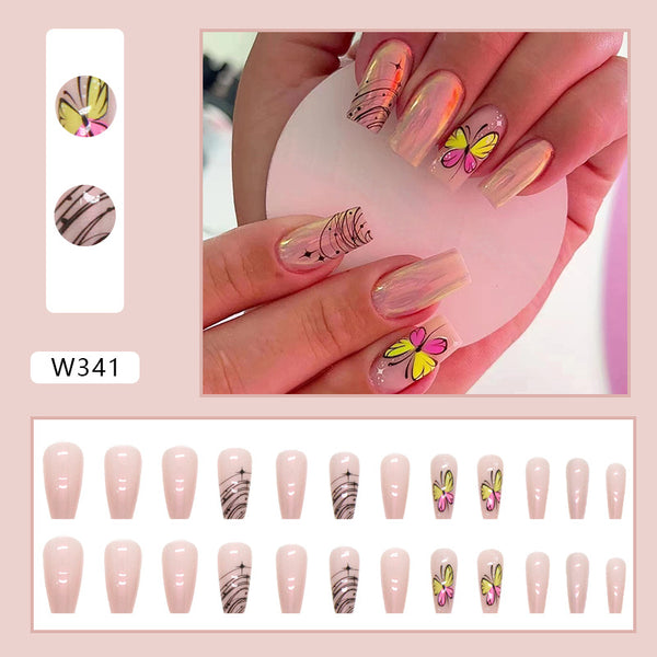 12 Sizes-24 Pcs Press On Nails W341