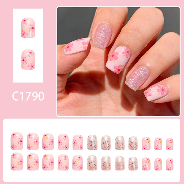 12 Sizes-24 Pcs Press On Nails C1790
