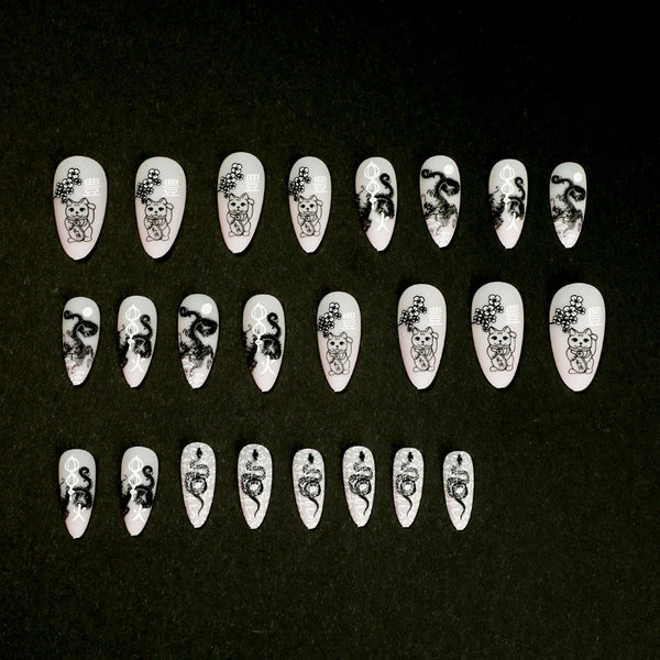 12 Sizes-24 Pcs Press On Nails JP1586