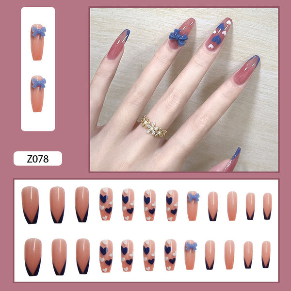 12 Sizes-24 Pcs Press On Nails Z041