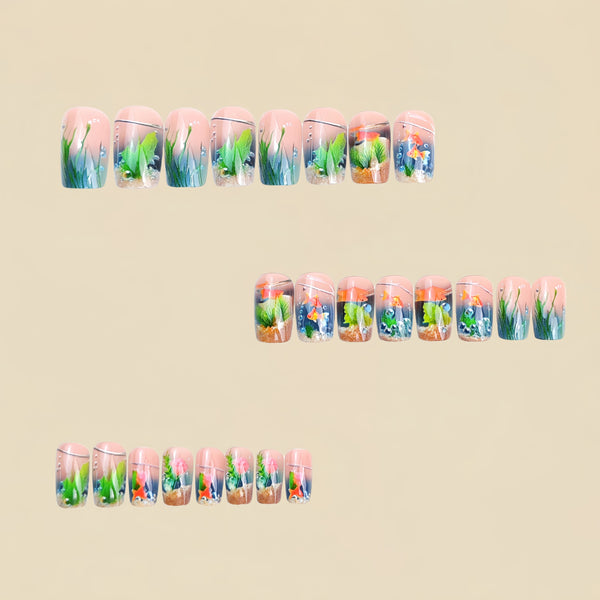 12 Sizes-24 Pcs Press On Nails Y1082