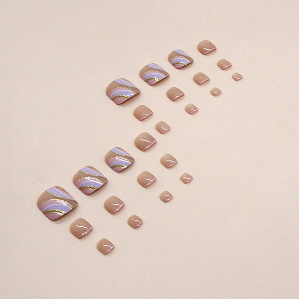 12 Sizes-24 Pcs Press On Nails F112