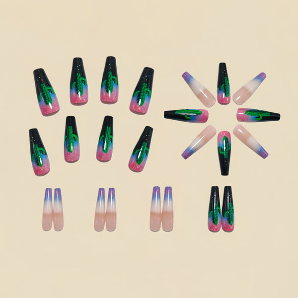 12 Sizes-24 Pcs Press On Nails Y1559