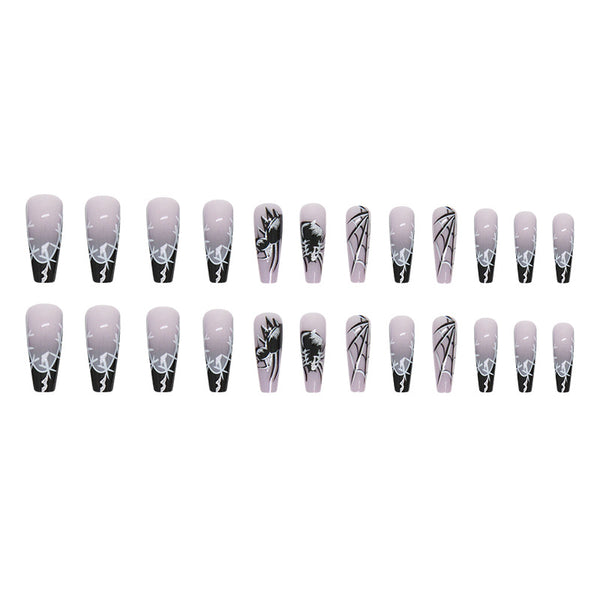 12 Sizes-24 Pcs Press On Nails W961